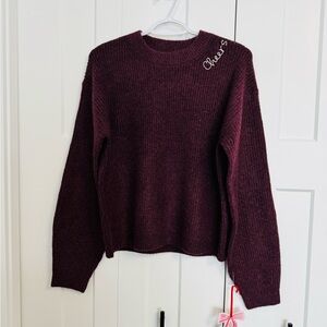 NWT Target Women’s Holiday Crewneck Pullover Sweater- A New Day, Burgundy